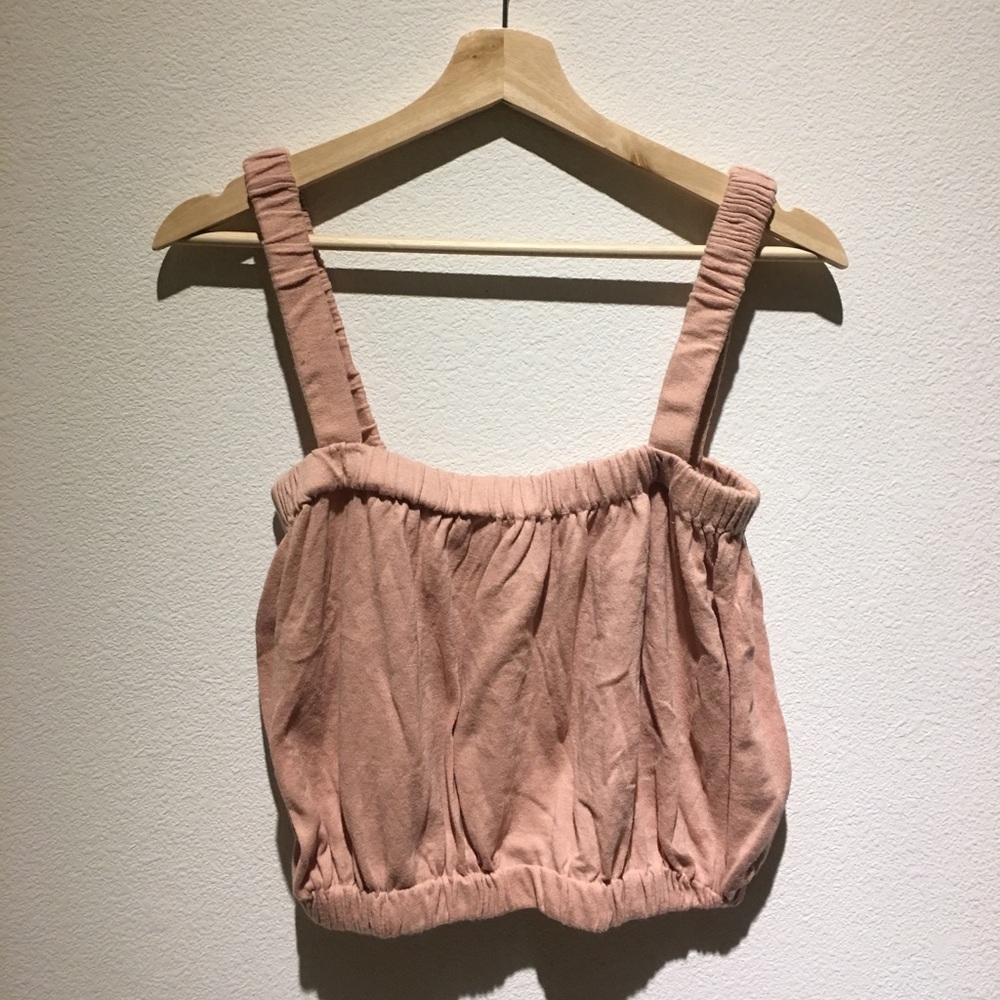 ZARA Blush Pink Cotton Tank Crop Top